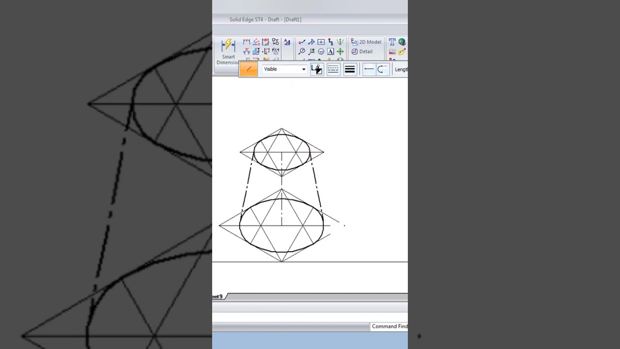 Frustum of Cylinder #frustum #isometric #solidedge #engineeringdrawing #caed