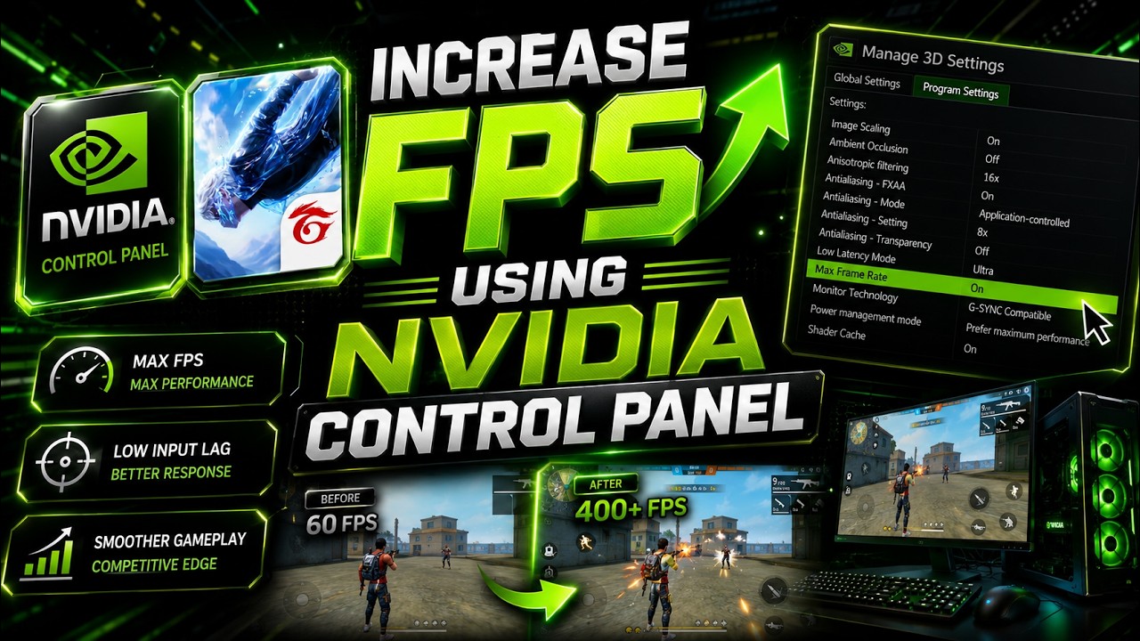 HOW TO GET 400 FPS IN FREE FIRE! 🤯 NVIDIA Control Panel Settings (BlueStacks/MSI 5)