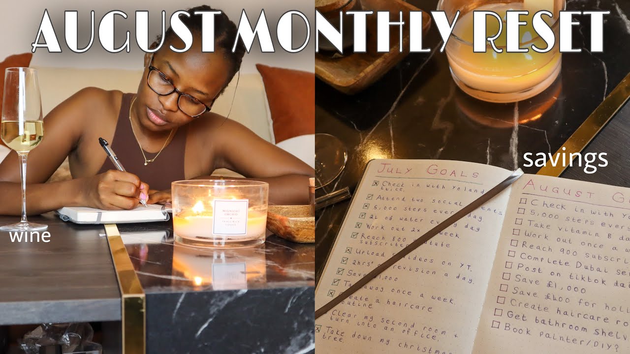 AUGUST MONTHLY RESET | July goals review, August goal setting, budget update #Journeyto27