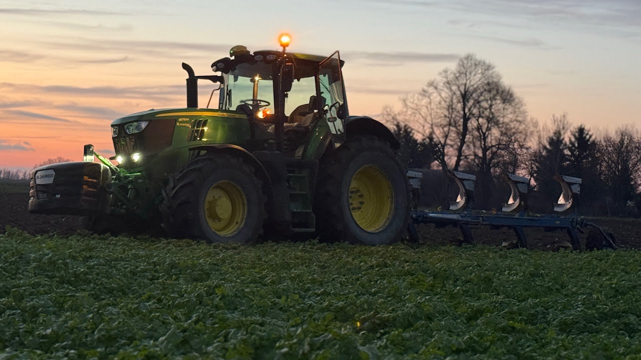 Orka w dzień☀️i noc🌜JOHN DEERE 6175m🦌Pług overum🔥