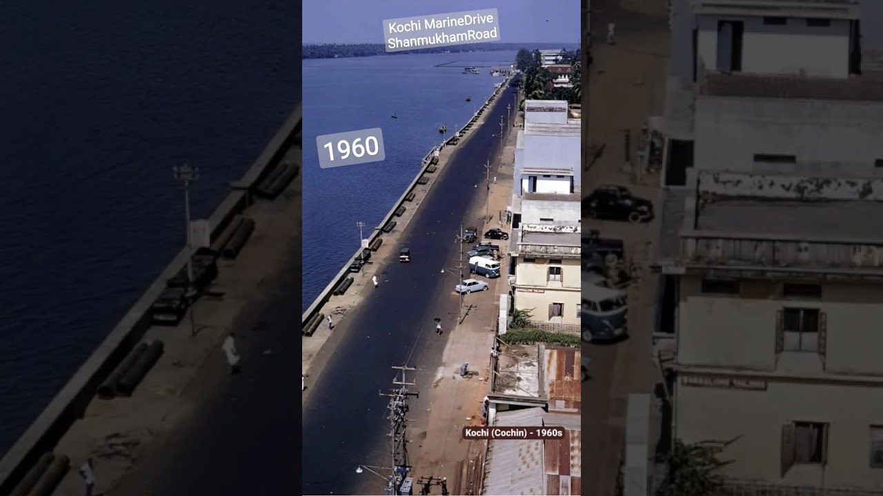 kochi MarineDrive in 1960 and 2023  The change #kochi #cochin #marinedrive #change