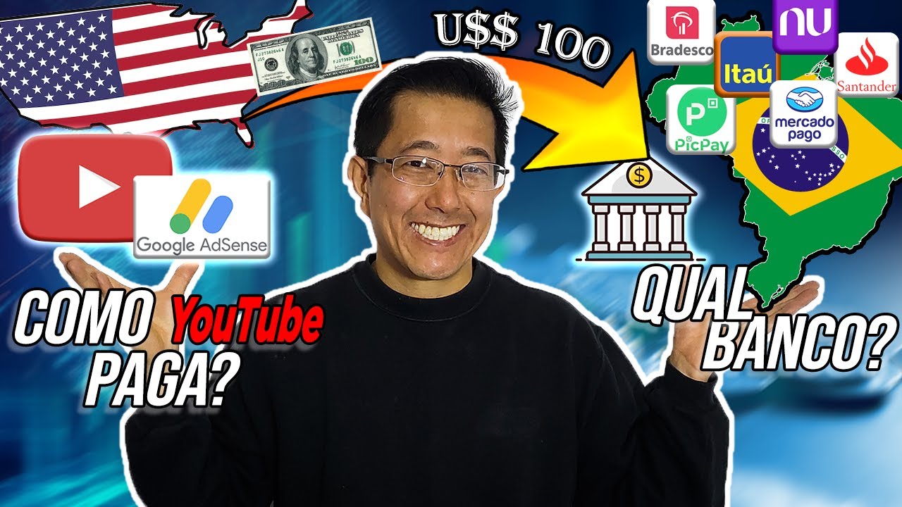 COMO paga & QUAL “melhor” BANCO para usar no YOUTUBE ADSENSE