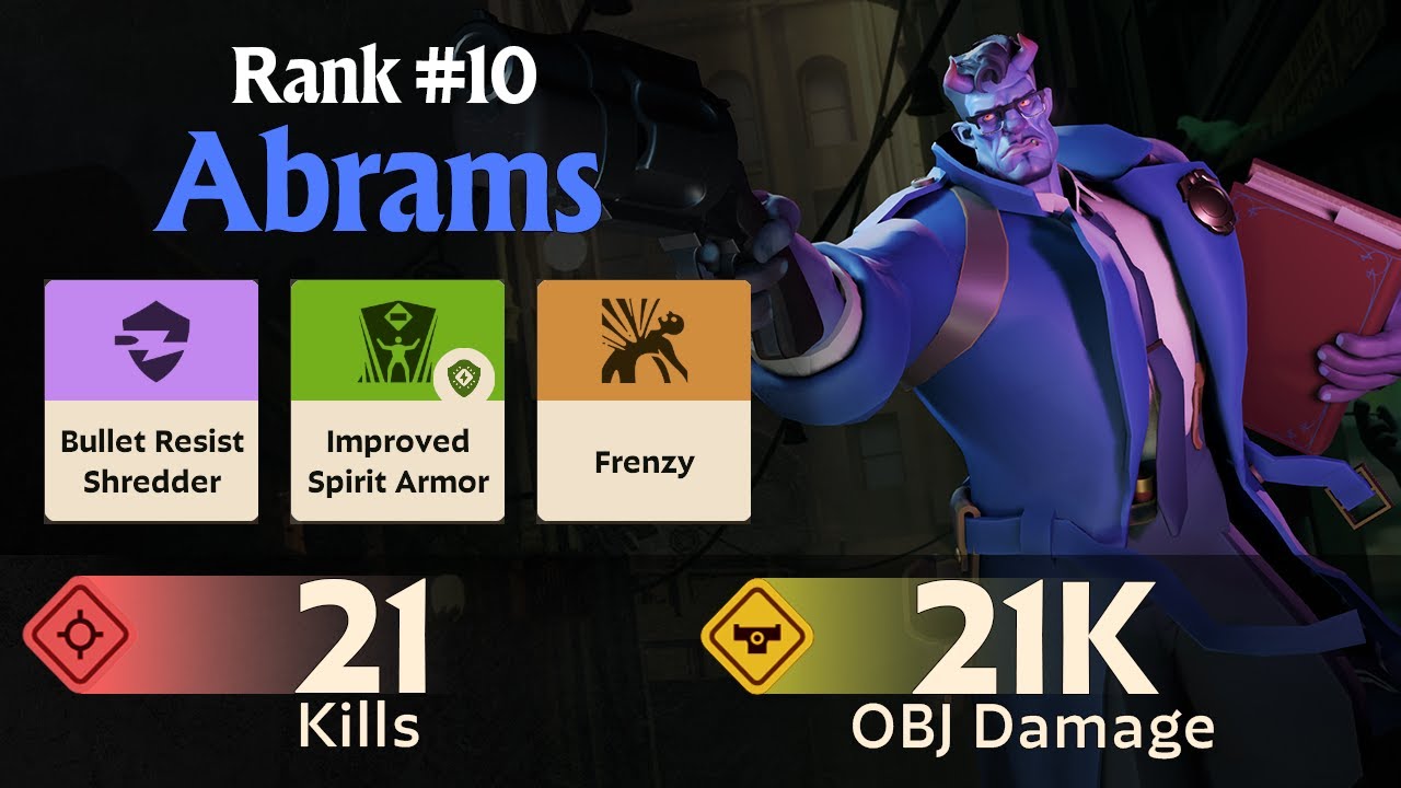 Deadlock Abrams Gameplay & Build - 21 Kills! (Rank #10 Player: Coluge)