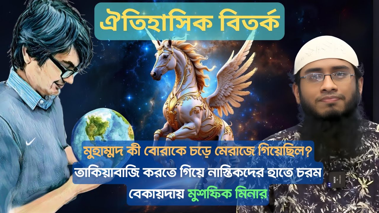 মুহাম্মদ কী বোরাকে চড়ে মেরাজে গিয়েছিল?তাকিয়াবাজি করতে গিয়ে নাস্তিকদের হাতে চরম বেকায়দায় মুশফিক মিনার
