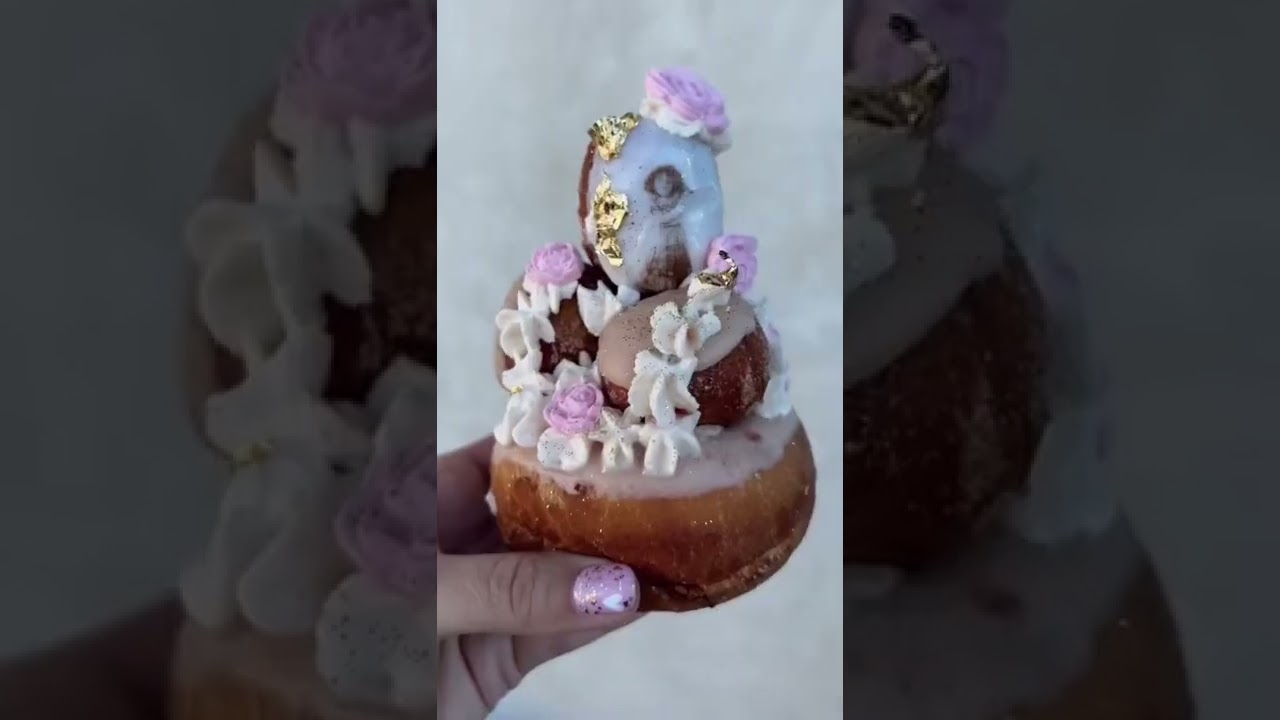😳😍 is this real life?! Encanto inspired arepa donut #encanto #donut #donutshop #baker #dessert