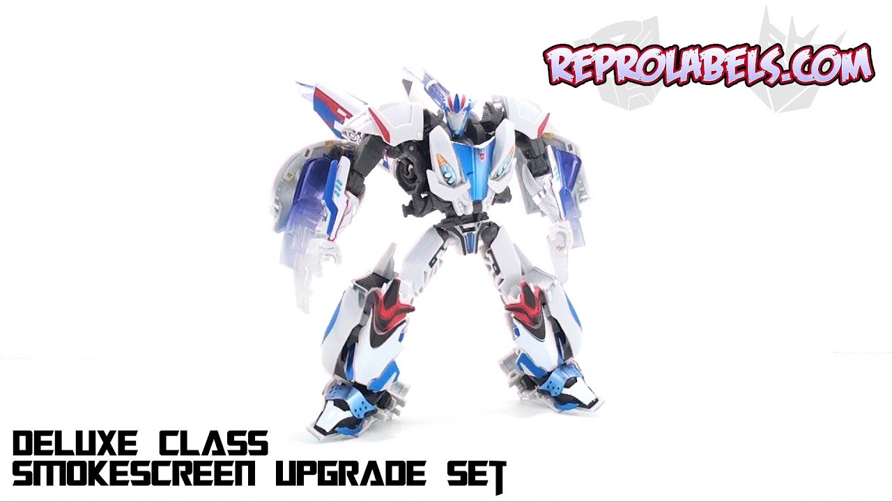 Video Review of the Reprolabels P14, Transformers Prime Deluxe Smokescreen set