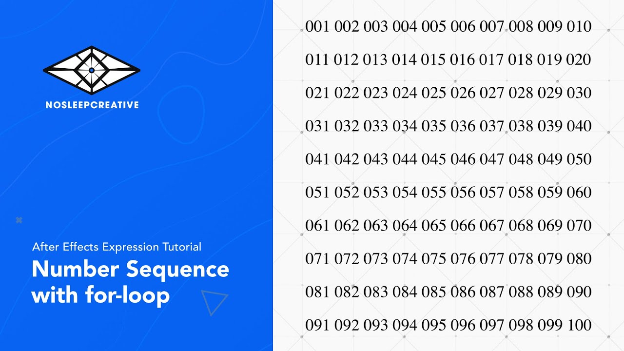 Number Sequence with for-loop · After Effects Expression Tutorial