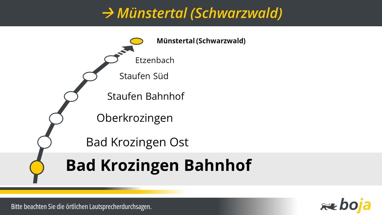 SWEG Ansagen | S3 Bad Krozingen - Münstertal (Schwarzwald) | BoJa Ansagen