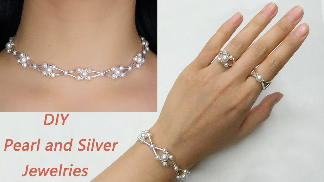 DIY Statement Pearl Beaded Jewelries / How to Make Pearl Beaded Bracelet, Rings and Necklace