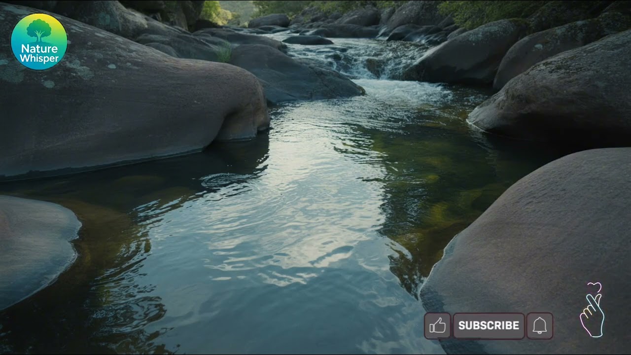 Peaceful River Flow 💧🪨 | Calm Water Sounds for Relaxation & Focus