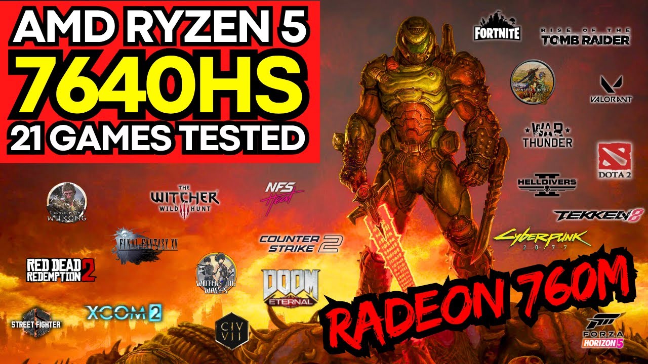 Игровые тесты AMD 7640HS + Radeon 760M | Сравнение DDR5-4800 и 5600