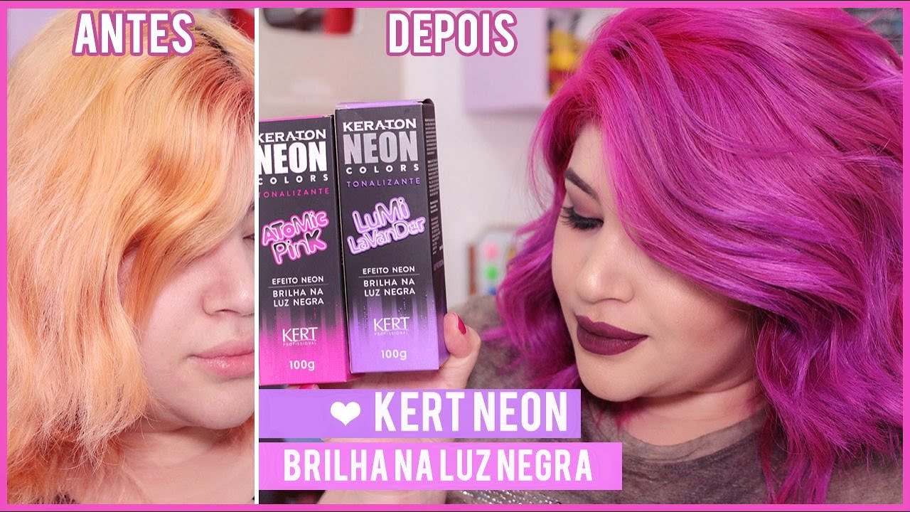 🌸 Nova Cor ATOMIK PINK e LUMI LAVENDER - KERT NEON [Brilha na Luz negra]