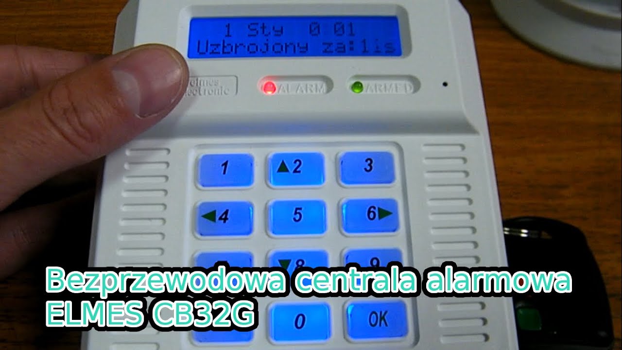 ELMES CB32G - Bezprzewodowa centrala alarmowa - Menu i test radia