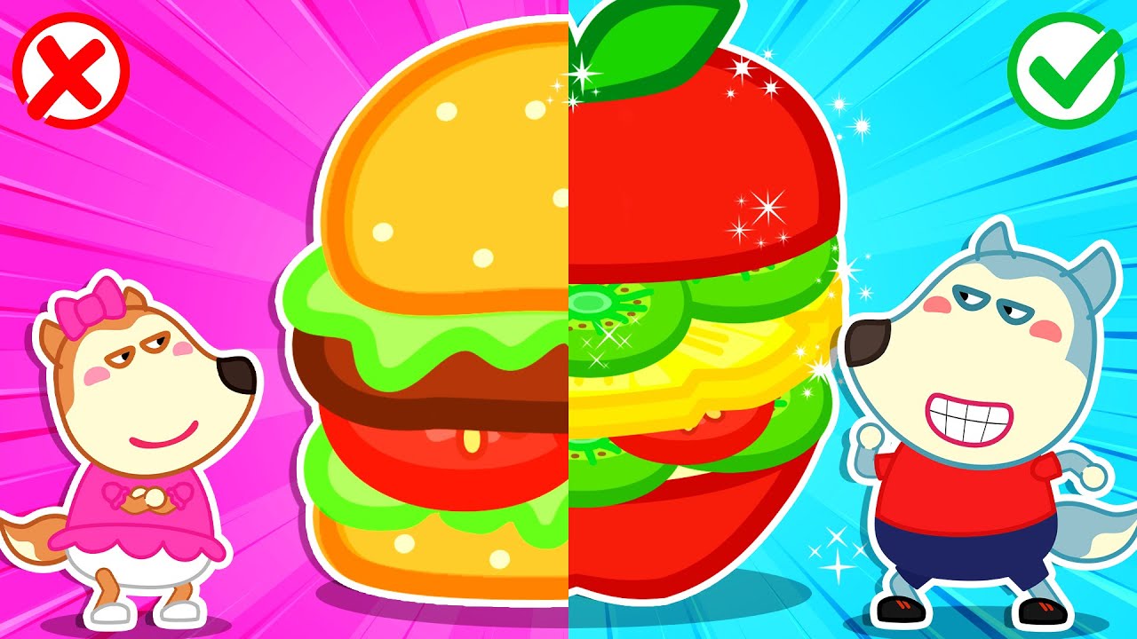 Which Burger is Better? Unhealthy Food vs Healthy Food 🐺 Funny Stories for Kids @LYCAN1-d2g
