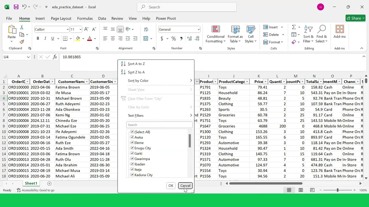 Introduction to EDA in Excel Part 1