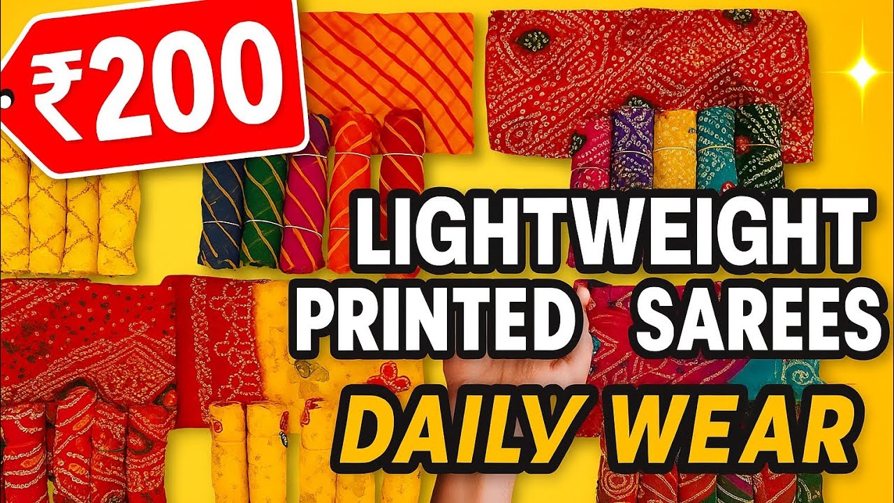 💥 Only ₹200 Chiffon Printed Sarees | Lightweight Daily Wear Sarees | Latest Affordable Saree