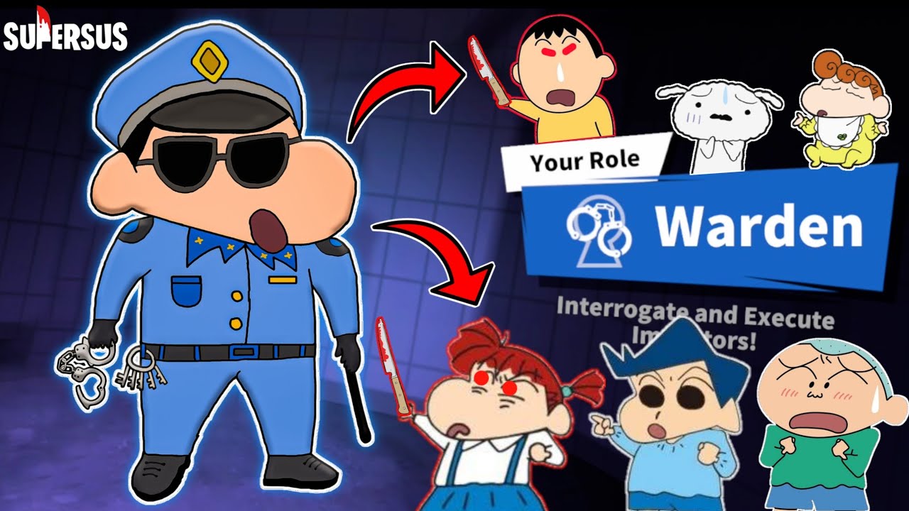 Shinchan became warden in super sus and taking imposters in custody 😱🔥 | shinchan plays among us 3d