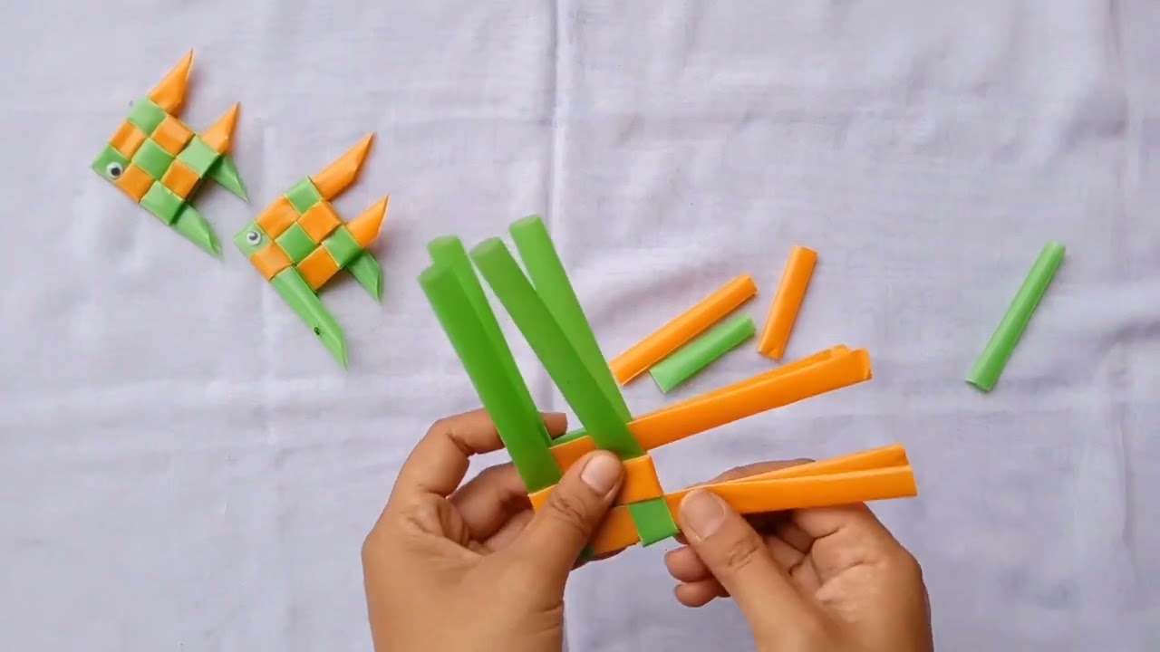 Tutorial membuat ikan dari sedotan | simpel ikan dari sedotan bekas | @anyartcreation