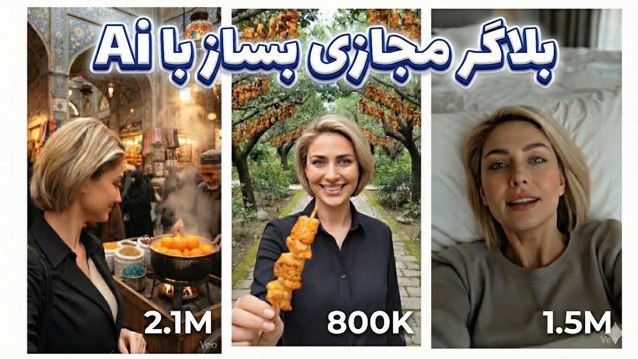 ساخت ویدیو وایرال بلاگر مجازی  با هوش مصنوعی / برای اینستاگرام و یوتیوب ( بازدید میلیونی )