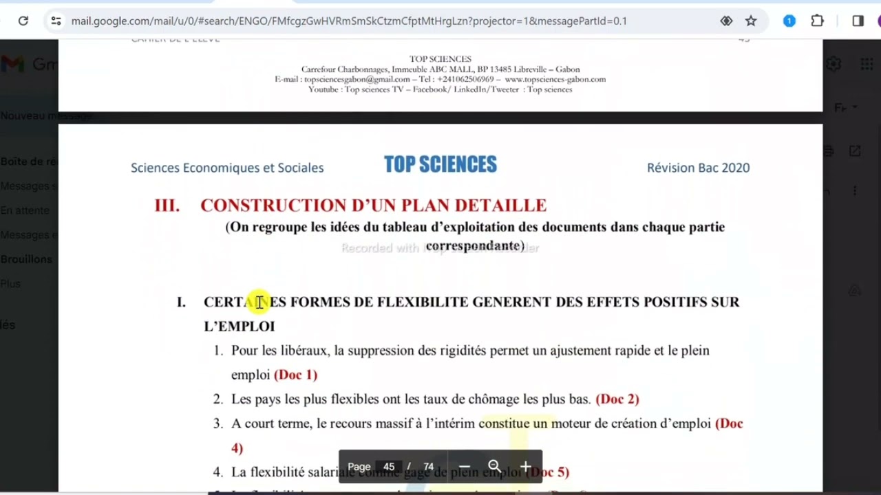 Méthodologie Question de Synthèse - Sujet Corrigé 1