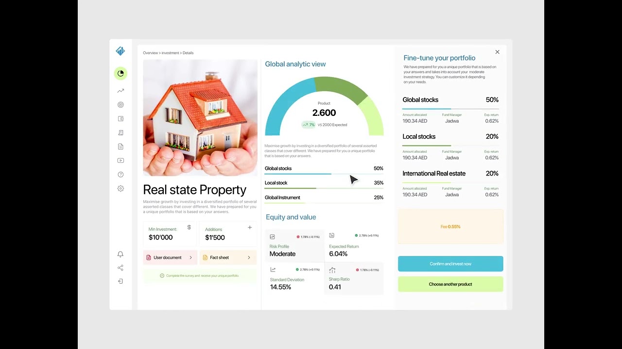 Smart Investment Dashboard UI Design &ndash; Modern Fintech App UX | Clean Finance Dashboard Concept 2025