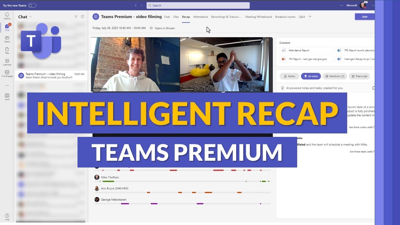 Как использовать интеллектуальный обзор в Microsoft Teams Premium