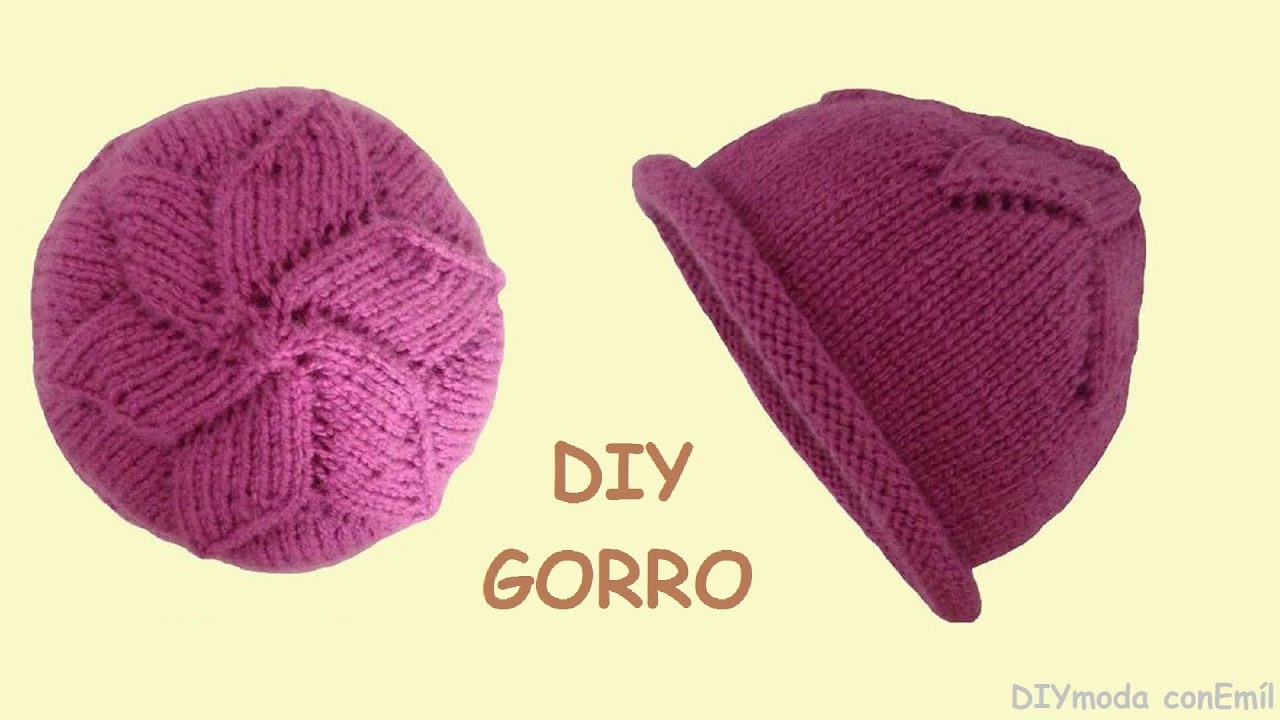 Como tejer Gorro Estrella a dos agujas paso a paso