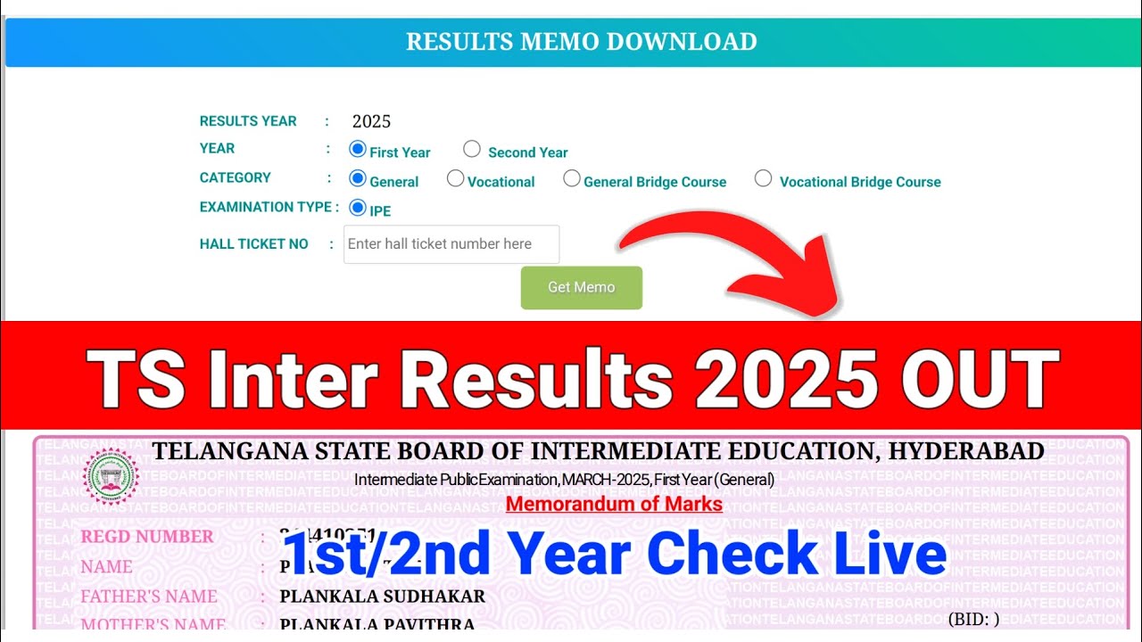 TS Inter Results 2025 🔵 How To Check TS Inter Result 2025 ? TS Inter 1st/2nd Year Result 2025 Link