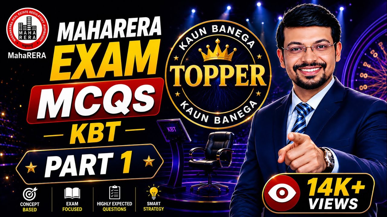 MahaRERA Exam MCQs KBC Part 1 #maharera #rera