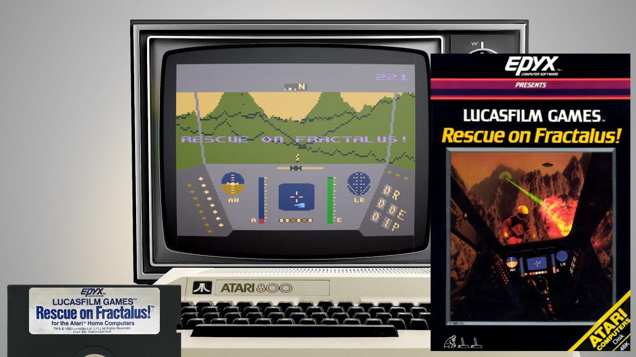 Rescue on Fractalus! - Epyx, 1985 - Atari 8-bit (4K)