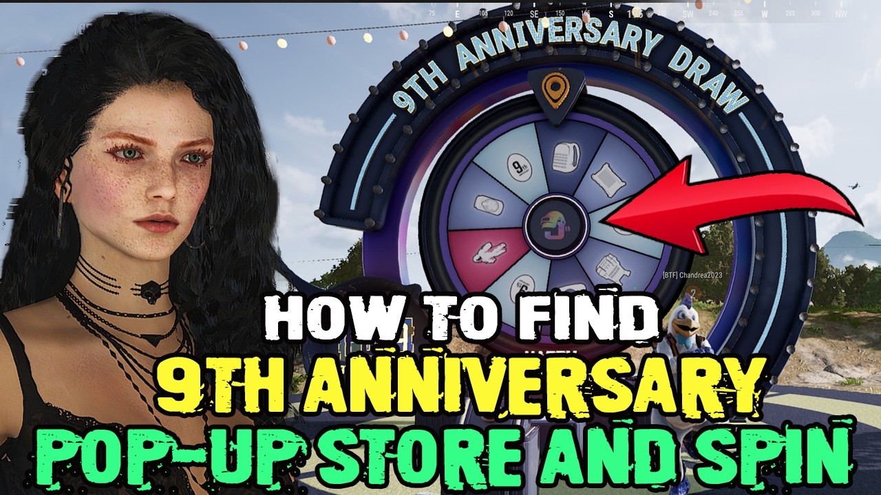 PUBG where is the 9th anniversary popup store and how to spin the 9th anniversary draw
