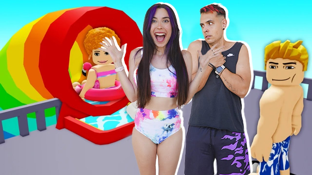 SUBIMOS AL TOBOGÁN ACUATICO MÁS GRANDE DEL MUNDO ! TALLEST WATERSLIDE LINE ROBLOX