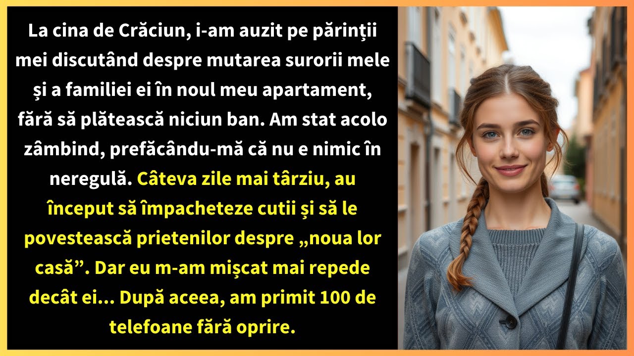 La cina de Crăciun, i-am auzit pe părinții mei discutând despre mutarea surorii mele și a familiei