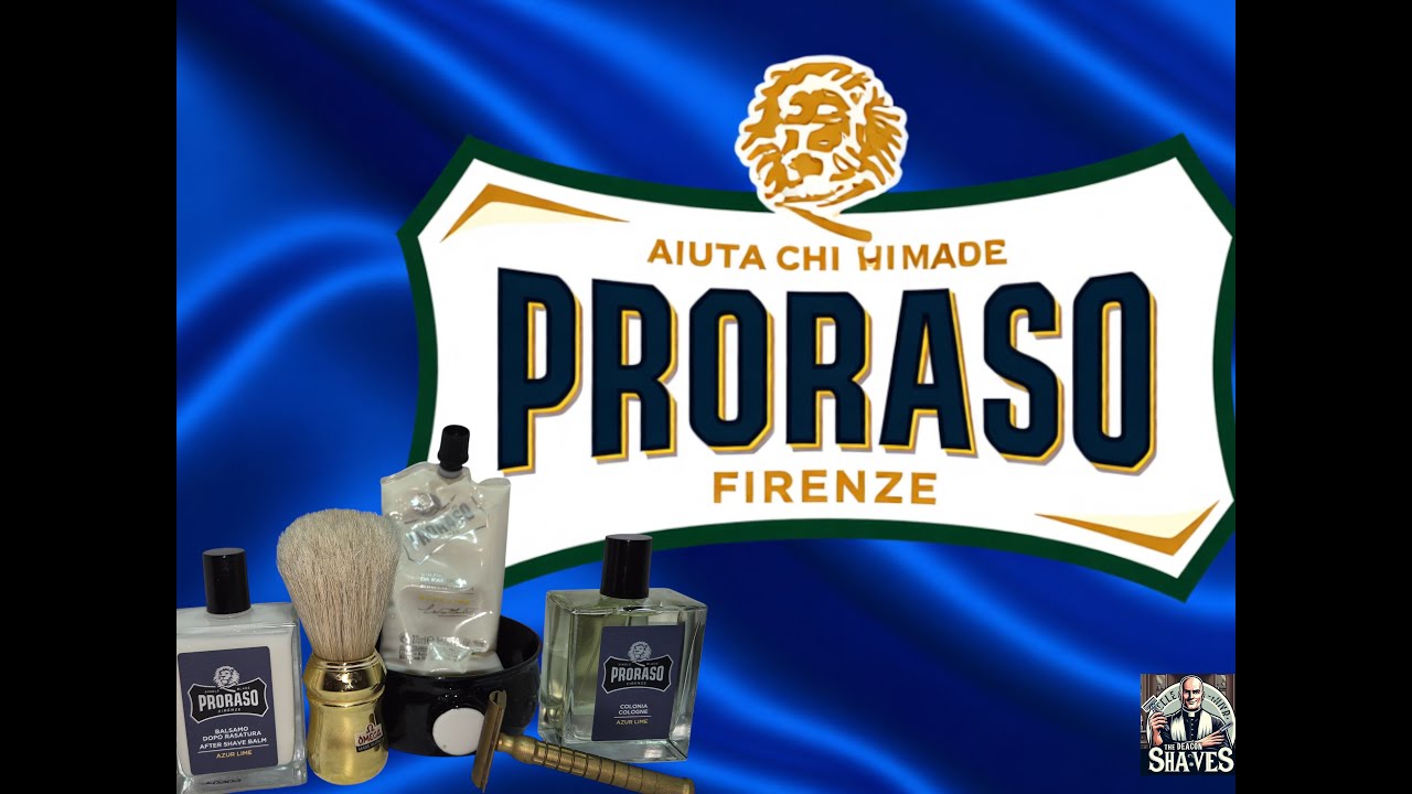 Shaving with a Proraso Holy Grail ..Azure Limel