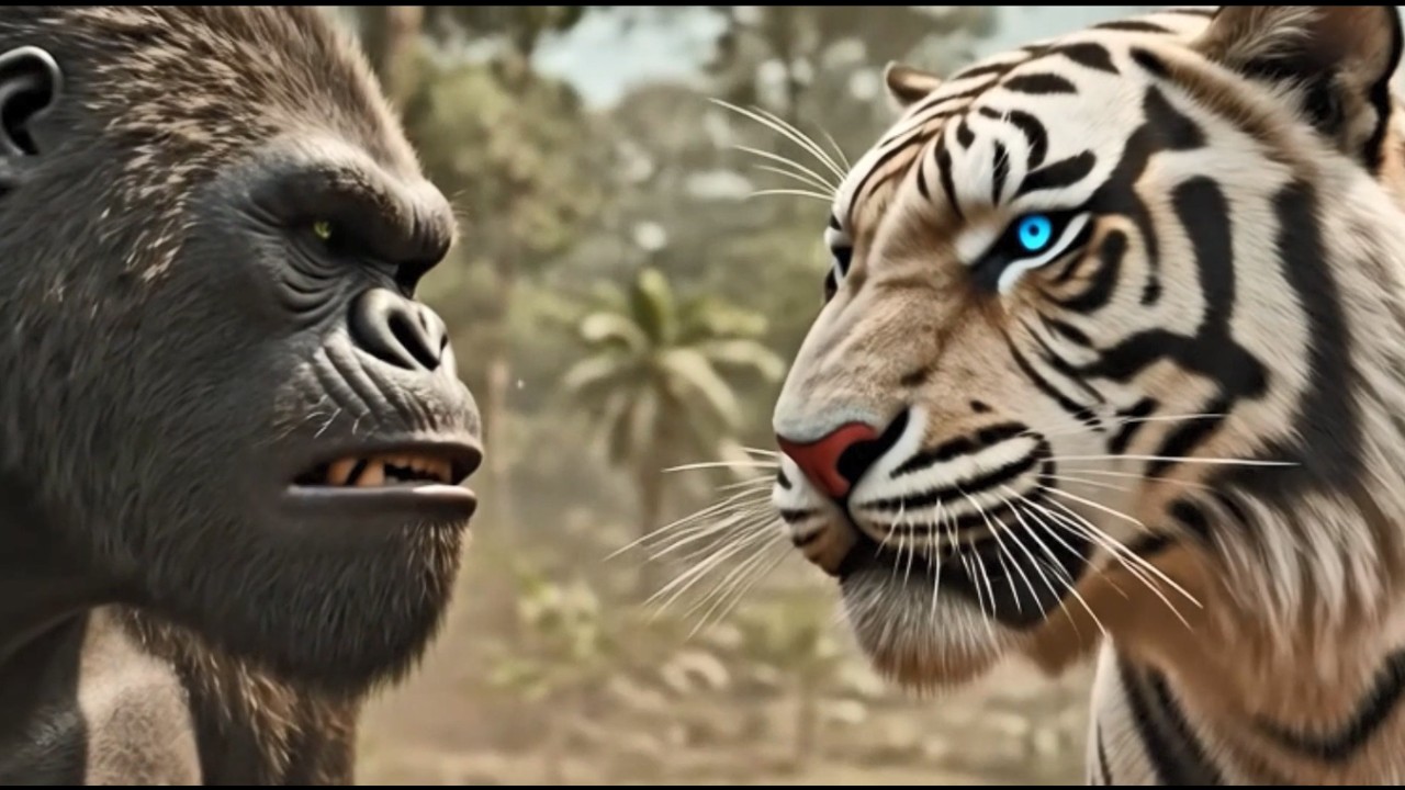 King Kong & power full  Giant Tiger vs Military Train | Epic Army Battle