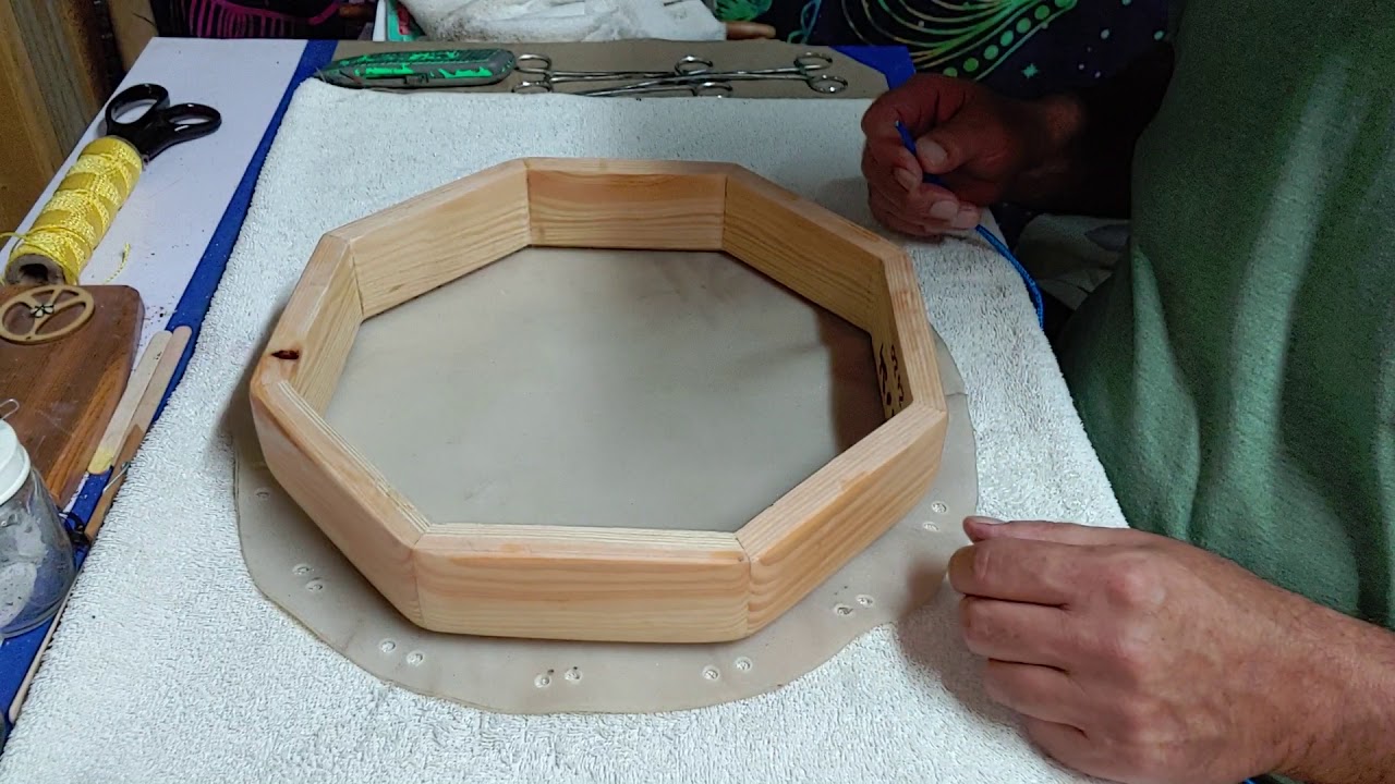 How to Stretch a natural drum hide.