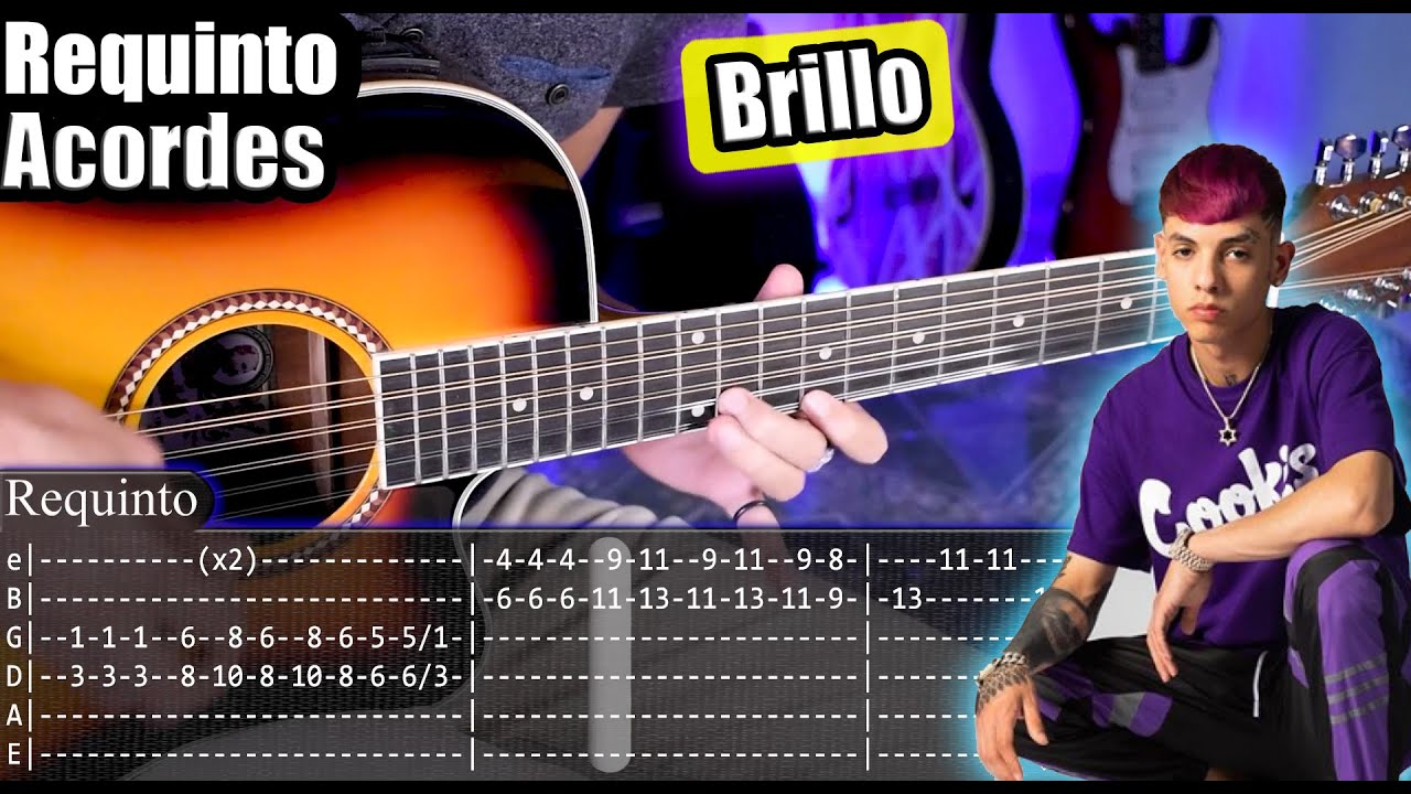 Brillo - Natanael Cano - Requinto y Acordes | Tutorial | Como tocar en Guitarra Con TABS