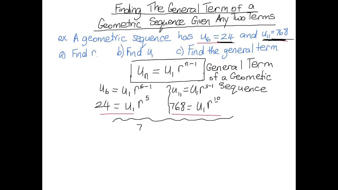 Find General Term Given two terms of a Geometric Sequence