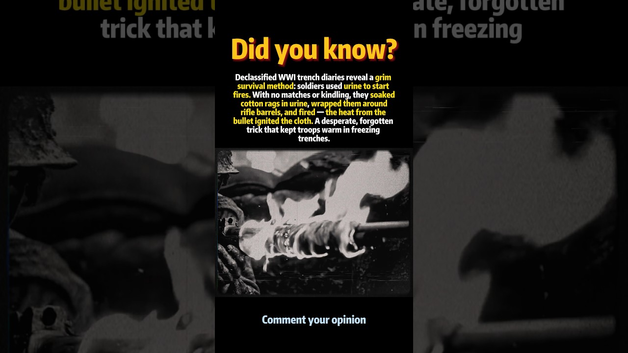 WW1 Soldiers Used Urine To Start Fires#history #shorts