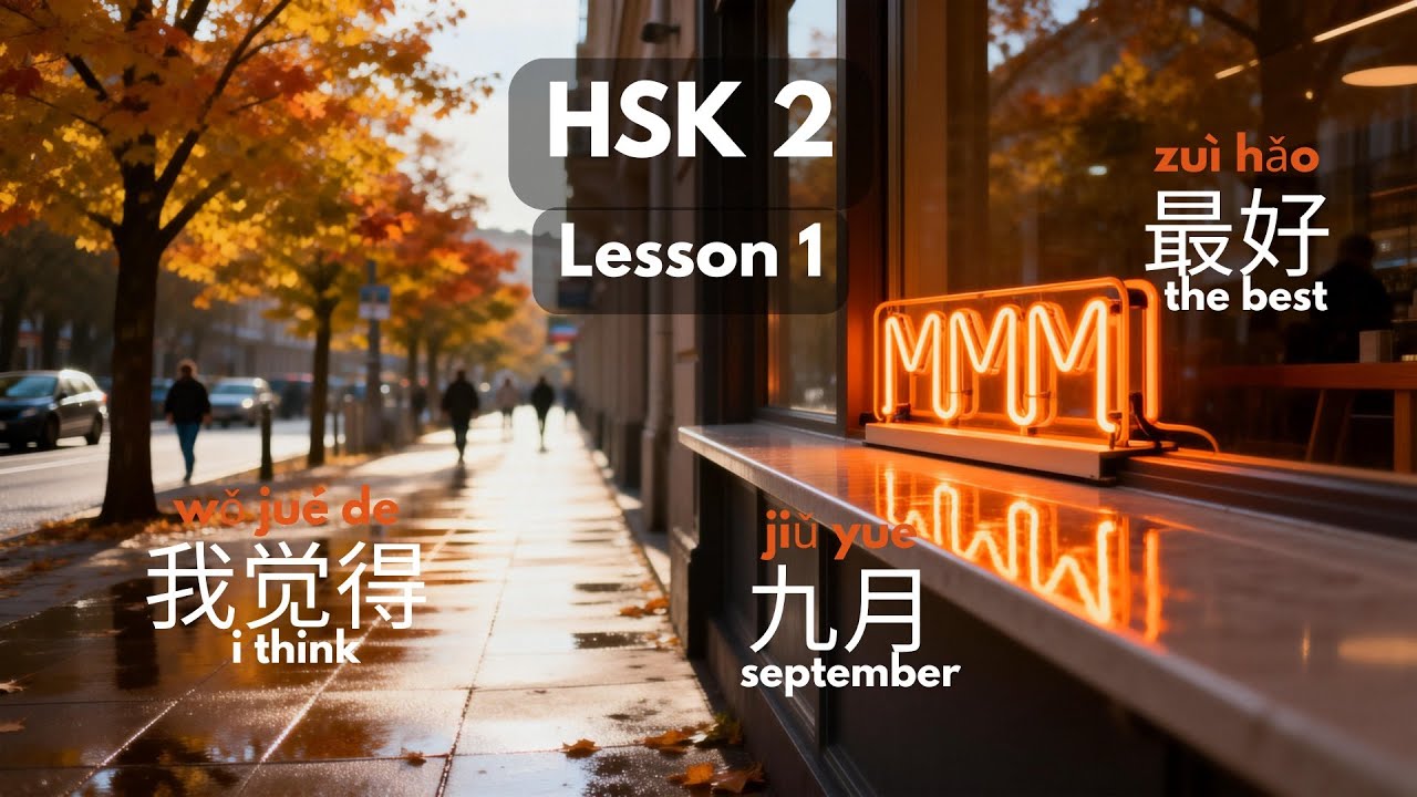Learn Mandarin with Lofi – HSK 2 Lesson 1｜《九月刚刚好 September just right》我觉得 I think