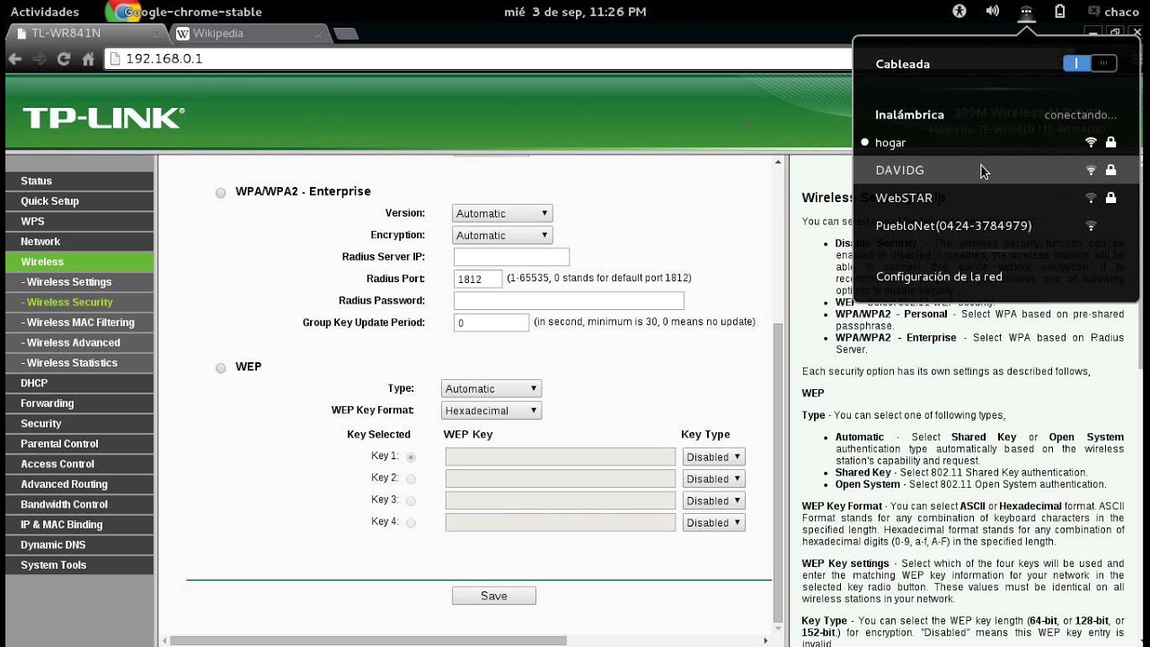 Configuraci&oacute;n Router TP-LINK TL-WR841N