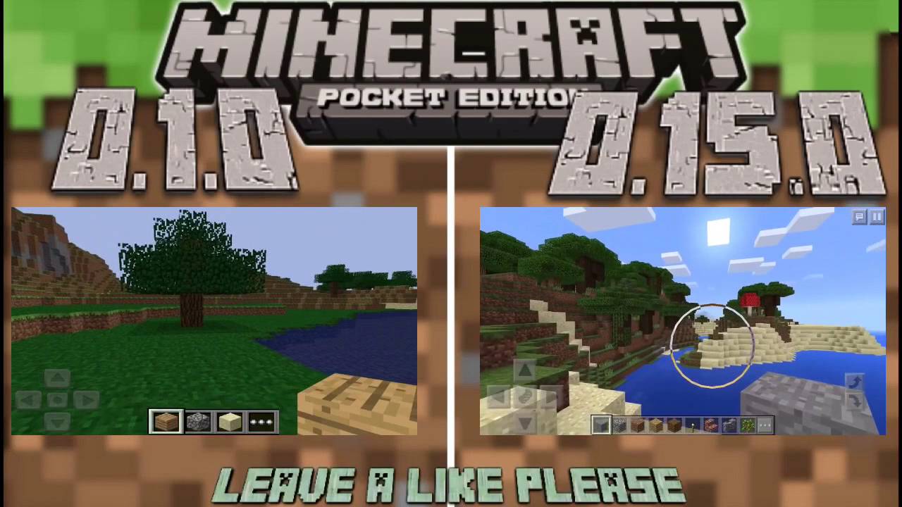 Minecraft Pocket Edition 0.1.0 VS 0.15.0 Side By Side Comparison