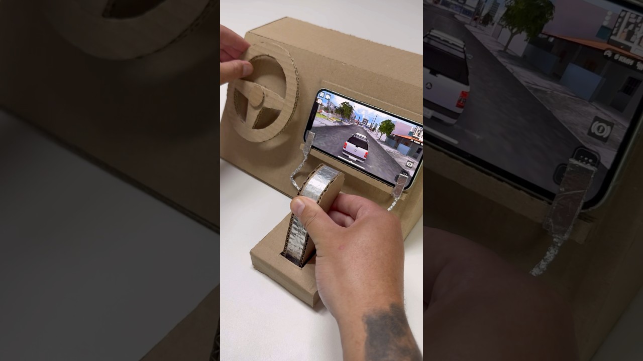 Volante com acelerador e freio para jogos de carro #shorts
