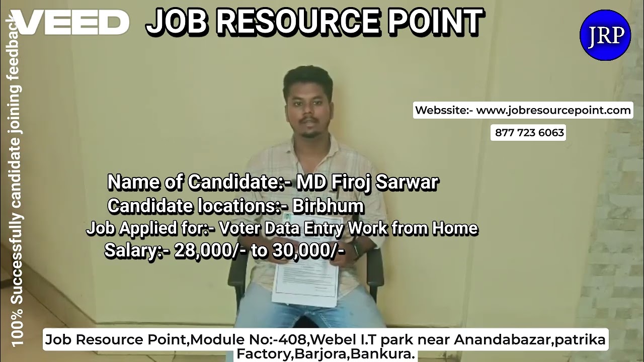 Work from home votar data entry operator Jobs in Birbhum | Latest job application at Jrp |