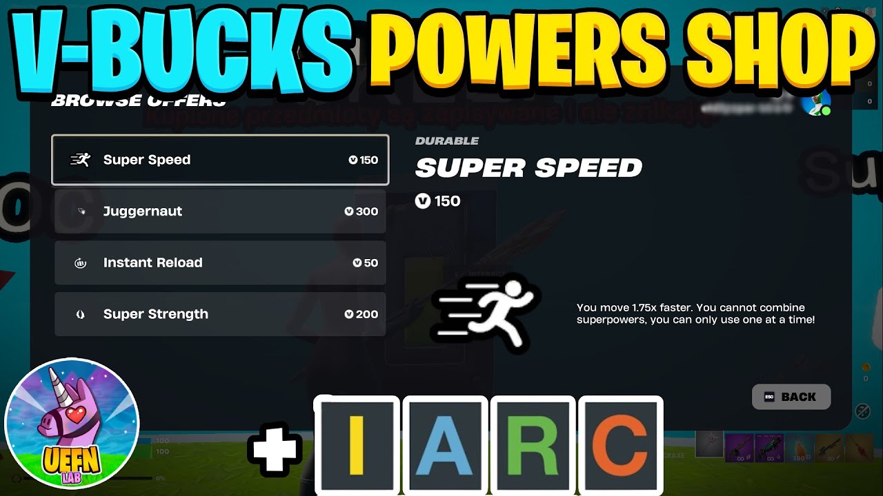How to create V-BUCK Marketplace Powers SHOP in Fortnite Creative/UEFN