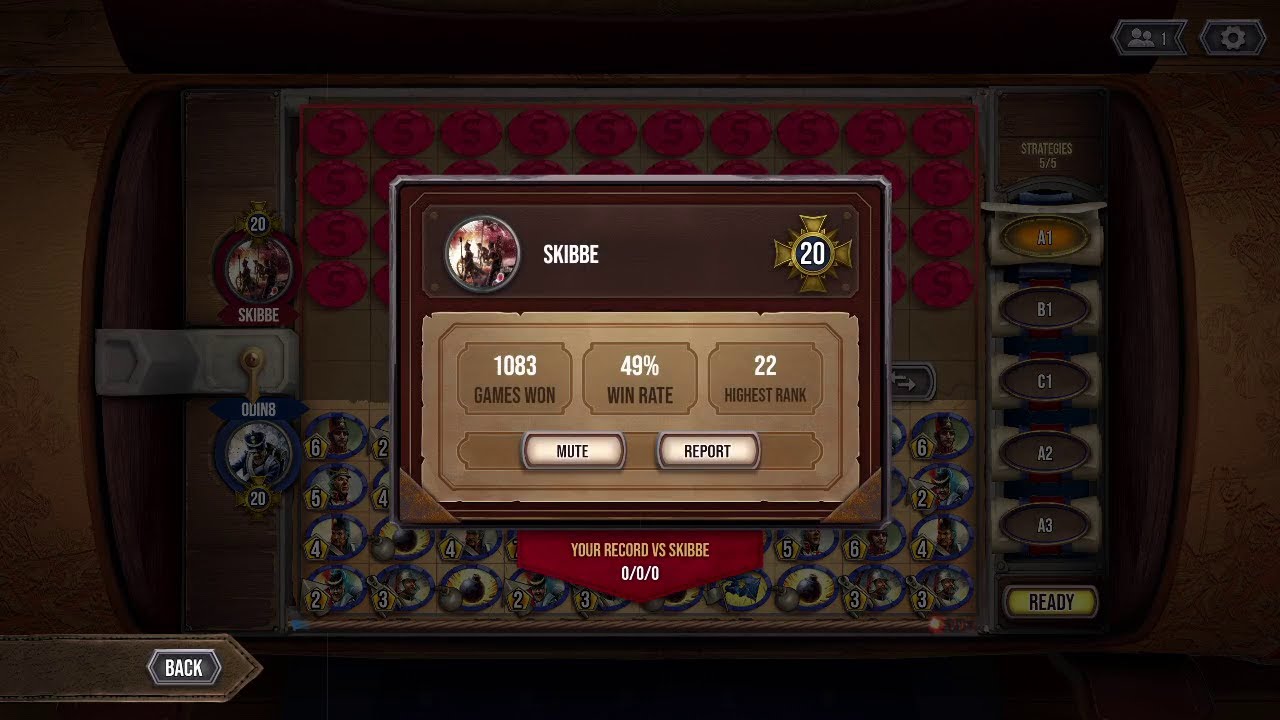 Stratego, Skibbe, Rank 20, 49%