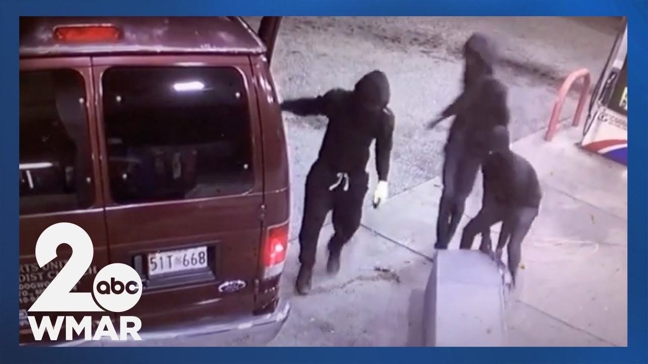 Three people caught on camera stealing ATM using a stolen church van