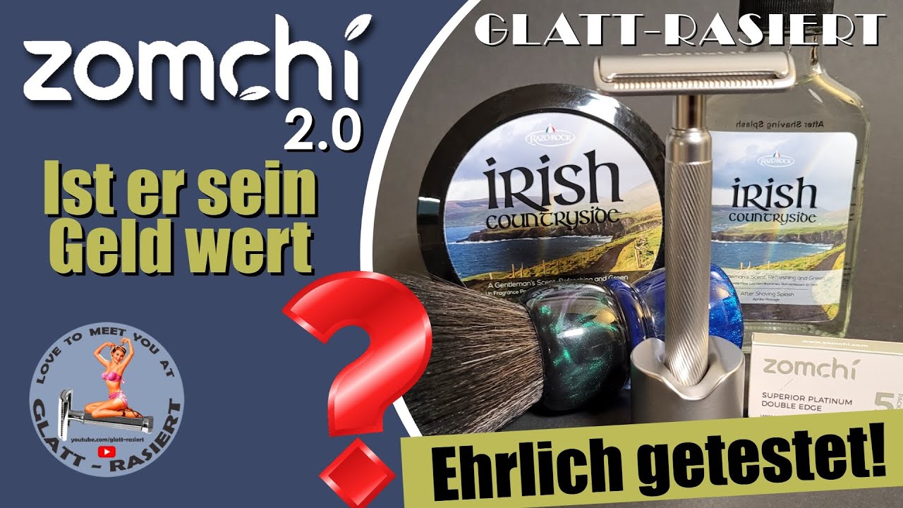 ZOMCHI 2.0 ║ Ehrlich getestet! Ist er sein Geld wert? / Rasierhobel / Nassrasur // GLATT - RASIERT