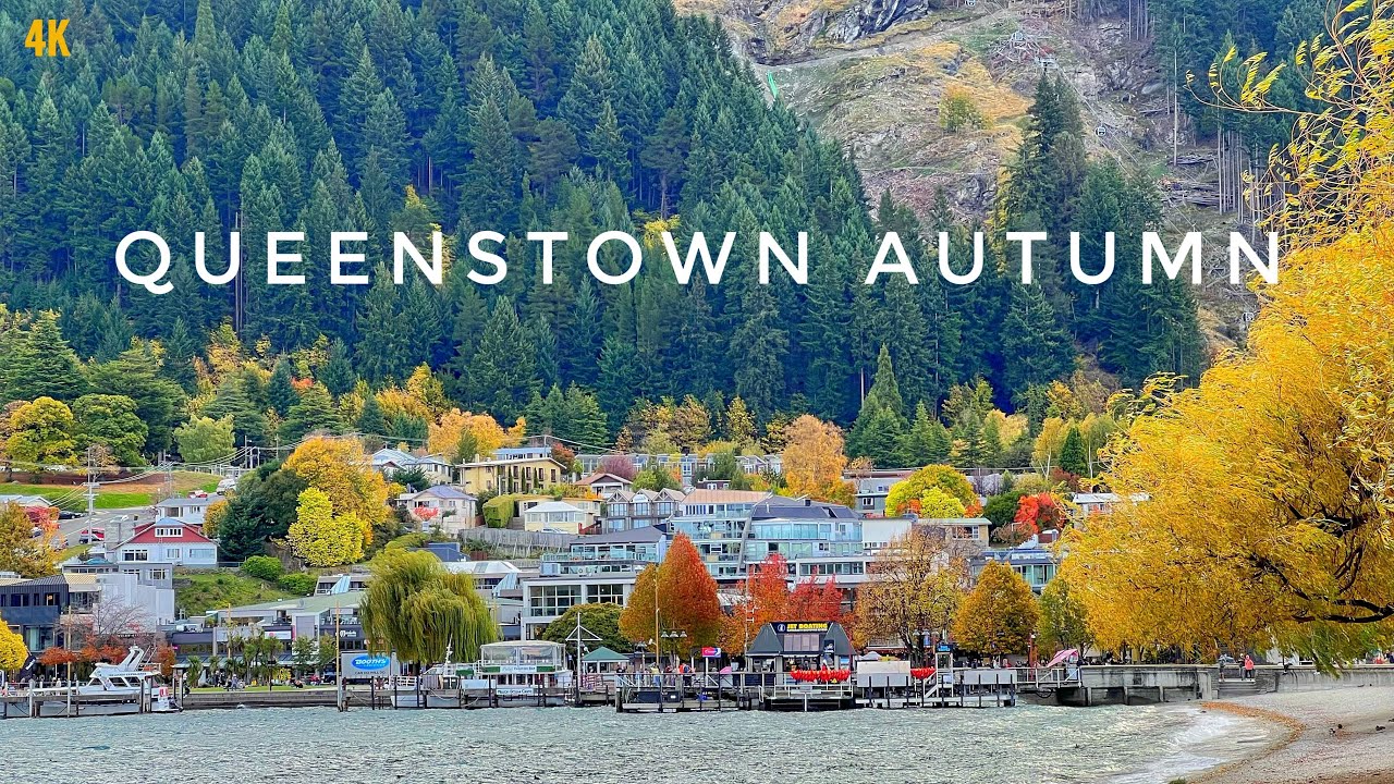 Queenstown Autumn Walk April 2024 4K | Most Beautiful Season In Otago | New Zealand Walking Tour 4K