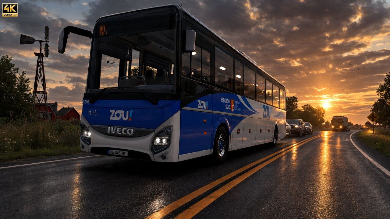 ETS2 1.58 | Realistic BUS Driving | Iveco Evadys Line 13m | POV 4K Ultra HD | #ETS2 Bus Mods